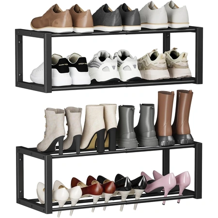 2 pack wall mounted shoe rack holds 12 pairs.webp