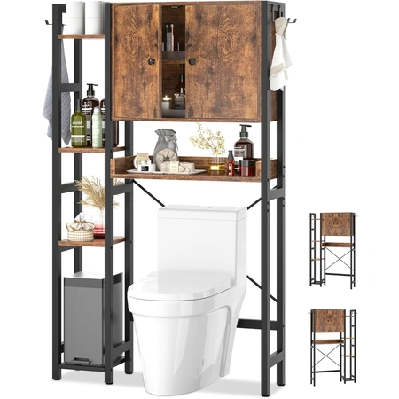 over the toilet storage cabinet with doors.webp